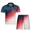 Nueva moda de verano para hombre, polo casual con estampado 3D, cuello camisero, traje casual