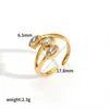 Anillo geométrico hueco de acero de titanio europeo y americano transfronterizo, moda femenina, temperamento, sentido de alta gama, anillo de acero inoxidable dorado y plateado