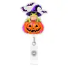 Capa de Halloween, fantasma de mapache, clip de cocodrilo retráctil, portatarjetas de identificación de fácil extracción, carrete giratorio para regalo médico, hebilla de liberación rápida