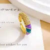 Anillo de Corazón Colorido Estilo Chino Nuevo con Esmalte, Anillo Minimalista de Nicho Estilo Ins Ajustable para Mujer