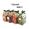 Paquete de 12 Cajas de Empaque Navideño de Cuatro Colores Mixtos Caja de Regalo Caja de Dulces Suministros para Fiestas Suministros de Empaque