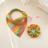 Miaode 2026 Nuevo Pañuelo Triángulo Gradiente Láser Accesorio Elástico para el Cabello Scrunchie Plisado Iridiscente Goma para Cola de Caballo Baja