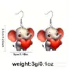 Nuevo producto transfronterizo: Un Par de Encantadores y Lindos Pendientes de Acrílico con Colgante de Elefante, Regalo de San Valentín