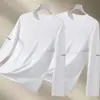 Camiseta esportiva casual masculina de manga longa estampada, moderna para adolescentes, adequada para todas as estações, gola redonda, top básico de manga longa