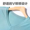 Verano Nuevo Camisón de Manga Corta con Cuello en V para Mujer Falda Base Larga Enagua Vestido para Casa Seda de Morera Interior Color Sólido