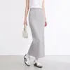 Saia casual básica de alta qualidade Miyake, best-seller, para o dia a dia da mulher, cor sólida, versátil para uso diário, saia longa reta
