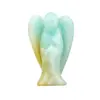 Peças de Escultura de Anjo de Cristal Natural Mais Vendidas Transfronteiriças, Pedra Bruta Polida Jade Pedra Semi-Preciosa Enfeites de Anjo, Cristal Branco