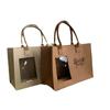Bolsa de fieltro personalizada transparente hueca bolsa de compras con logo publicidad regalo empresa compras de supermercado bolso de mano protección ambiental