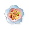 Plato de Flor de Cerezo Imprimible Borde Dorado Plato de Pétalo Ensalada Espagueti Microondas Arroz Horneado Plato Cerámico para el Hogar