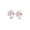 Brinco de flor de cerejeira rosa Japonês e Coreano fresco feminino flor brinco de orelha bonito sonho gota de óleo cinco pétalas flor brincos geração cabelo