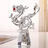 Enfeites de Dragão de Cristal Personalizados 2024 Ano do Dragão Mascote do Zodíaco Modelo Artificial de Dragão Chinês Presente Comemorativo de Alta Qualidade