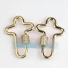Acessórios de joias DIY cobre puro micro cravejado zircônia luxo parafuso pode abrir e fechar fivela de pulseira e colar