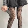 Celebridad de Internet Sexy Puro Deseo Pequeño Floral Jacquard Malla Hueca Erótico Medias Negras Chica Caliente Retro Jk Pantimedias Base