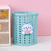 Caneta Trançada de Rattan de Imitação de Desenho Animado Tubo de Armazenamento Multifuncional Fofo para Mesa Papelaria Estudantil Caixa de Armazenamento para Pincéis de Maquiagem