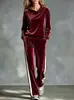 Otoño/Invierno 2026 Nuevo Conjunto de Dos Piezas de Moda Casual Holgado de Manga Larga y Pantalón Largo para Mujer, Estación Independiente Europea y Americana Transfronteriza