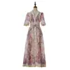 Vestido Largo de Vestir Estampado Elegante y con Estilo de Cuello de Solapa de la Marca Z, Moda de Exportación para Mujer, Cinturón de Corbata, Ceñido a la Cintura, Largo