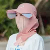 Sombrero protector solar de verano para niños, protección UV, velo para exteriores, para ciclismo, sombrero retráctil de ala grande