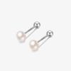 Pendientes Ganjia S999 de plata con perlas naturales de agua dulce para mujer, diseño de nicho simple, con agujeros para las orejas y tornillos.