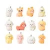 Fofo Estéreo Flocado Artificial Mini Cachorrinho Resina DIY Corrente para Celular Bolsa Chaveiro Acessórios Pequenos Feitos à Mão