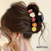 Presilha de garra grande com textura de acetato para mulheres, presilha de tubarão simples e elegante para o penteado diário, atacado de acessórios de cabelo
