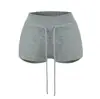 Pantalones Deportivos Cortos Ultra Cortos Estilo Americano para Chicas Picantes, Pantalones de Pierna Recta Ancha Versátiles de Verano con Cordón, Pantalones Cortos Calientes Casuales para Yoga y Fitness