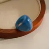 Anillo Ovalado de Resina de Color Dopamina Transfronterizo Europeo y Americano, Anillo de Dedo Índice de Lujo Ligero de Gama Alta, Joyería de Diseño de Nicho para Mujer