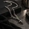 Collar de Acero de Titanio con Cruz de Diamante para Hombre Tendencia de Gama Alta Versátil Elegante Accesorios Lujo Accesible Nicho Joyería Ins Europea y Americana