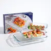Molde de Vidrio Resistente al Calor para Hornear, Bandeja Transparente para Hornear en Microondas para Uso Doméstico, Molde para Hornear Arroz, Plato Cuadrado para Cocinar Pescado al Vapor, Plato, Plato para Servir