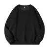 Nova blusa de moletom grossa de inverno 360g com forro de fleece, gola redonda, ombros caídos, cor sólida, corte solto, blusa de moletom gola redonda