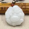 Pingente Pixiu de Jade Branco Buda de Jade Joias de Jade para Homens e Mulheres Colar de Jade Pingente de Jade e Jade Hetian