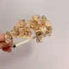 Diadema de Metal con Diseño de Flor de Diamante Diadema Retro de Hoja y Pétalo Accesorios para el Cabello de Novia