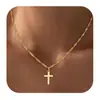 Colar Cruz Minimalista para Mulheres, Design de Nicho de Luxo Leve, Pingente Acessório de Corrente para Clavícula de Alta Qualidade Atacado