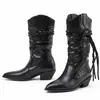 Botas altas de punta para otoño e invierno, de importación, color liso, sin cordones, ligeras, de tacón alto, botas versátiles de talla grande para mujer, botas de moda con tacón cuadrado