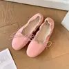 Em Estoque, Envia Imediatamente! Rolo de Ovo Estilo Mãe de Uva Bico Redondo Laço Salto Escondido Boca Rasa Sapato Único Sapatos Baixos Mary Jane