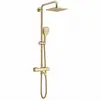 Juego de Cabezal de Ducha con Cuerpo Principal de Cobre Puro, Plateado Galvanizado, Rociador Cuadrado Superior, Ducha de Mano Montada en Pared para Baño del Hogar