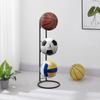 Suporte de Basquete de Ferro Forjado Sala de Estar Prateleira de Armazenamento Multicamadas Rack de Exibição de Basquete e Futebol Rack de Decoração para Equipamentos Esportivos Suporte de Basquete Doméstico Armazenamento
