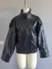 Chaqueta de Cuero para Mujer Estilo Europeo y Americano Exportación Transfronteriza Punto Caliente Nuevo Invierno Retro Calle Cuero Rugoso para Mujer