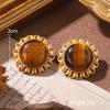 Pendientes de Pin de Plata Vintage de Época Media Moda Temperamento Artístico Personalidad Lujo Ligero Sentido de Alta Gama Pendientes al por Mayor para Mujer