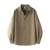 Camisas de Manga Larga para Hombre en Otoño, Estilo Delgado, Ropa Exterior Holgada Casual, Frescas y Modernas, Camisas de Color Sólido de Alta Gama