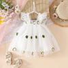 Saia de Renda Estilo Novo Saia Strapless Bordada com Frutas Saia Bufante de Renda Princesa Vestido de Alcinha Infantil Vestido de Férias
