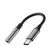 Aplicable a adaptador de auriculares Apple, convertidor de auriculares, de Lightning a 3.5 mm, con cable, cabeza plana, aleación de aluminio