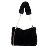 Nuevo bolso de peluche transfronterizo, estilo coreano, bonito y a la moda, pequeño bolso cuadrado portátil para mujer, bolso bandolera con cadena de nicho de lana.