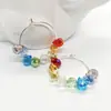 Pendientes de Aro Transparentes con Cuentas de Cristal Brillante, Textura Sencilla, Sensación de Gama Alta de Nicho, Pendientes de Aro, Pendientes de Nuevo Estilo 2025, Pendientes de Botón, Accesorios para Mujer