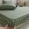 Sábana de algodón grueso de algodón crudo, vieja y gruesa, de una pieza, lavable a máquina, para dormitorio de estudiantes, juego de tres piezas de lino y algodón