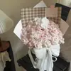 Papel de Presente Xadrez em Couro Retrô Papel de Presente Floral Estilo Coreano Buquês de Flores Materiais de Arte Floral Embalagem para Caixa de Presente Em Estoque Atacado