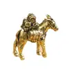 Latão Puro Huatuo Viaja Pelo Mundo Envio de Burro Decoração de Casa Animal de Chá Artesanato para Mesa de Escritório Pequenos Enfeites