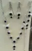 Set de Collar Transfronterizo con un Toque de Alta Gama, Aretes Frescos y Dulces, Pulsera de Diamantes de Lujo Ligero, Cadena para Clavícula, Set de Joyería
