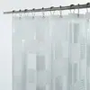 Cortina de Ducha de Plástico Peva 3D con Patrón Geométrico, Forro de Cortina de Ducha Eva Impermeable Transparente con Imanes y Ganchos de Plástico para Cortina de Ducha