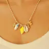 Venta Caliente Transfronteriza Collar de Concha Marina Estrella de Mar Dopamina Cuerda de Color Colgante de Cerámica Bohemio Collar de Verano para Mujeres