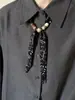 Colar cachecol de seda com contas xadrez retrô japonês, paisley e floral para mulheres, lenço decorativo de pescoço de nicho moderno e de alta qualidade